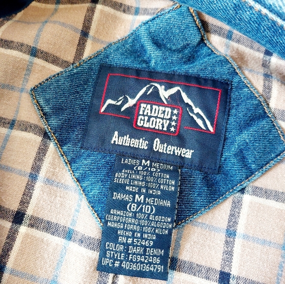 90s Denim Chore Jacket Medium 8/10 Faded Glory Utility Farm Coat - Picture 4 of 7